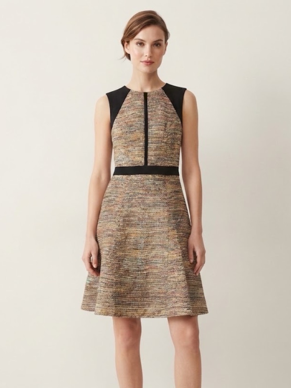 Ali Ro Tweed Dress Metallic Detail Fit Flare A Line Size 0